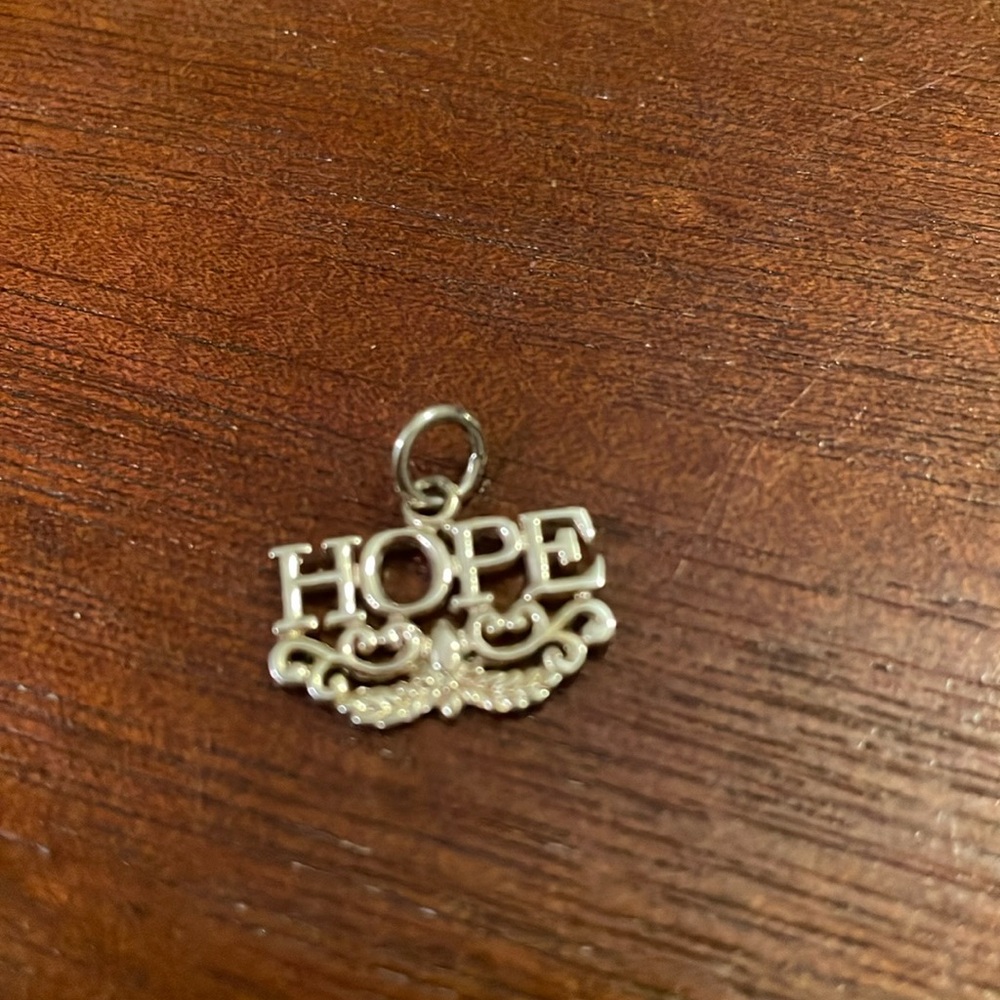 Sterling silver 925 necklace charm HOPE